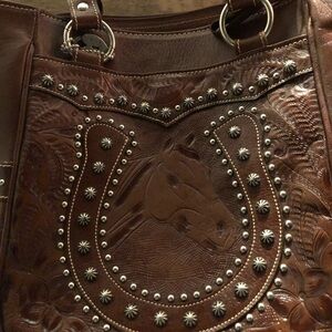 American West Hand tooled leather purse ✨💫🐴